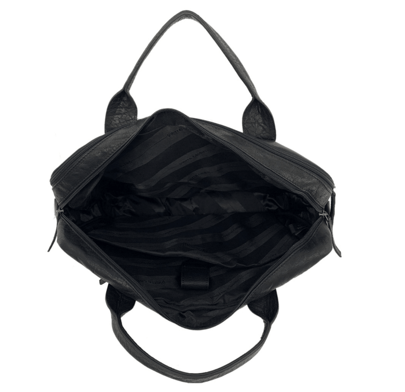 Load image into Gallery viewer, Pierre Cardin Rustic Leather 15" Laptop Computer Work Messenger Bag Travel Business - Black-4