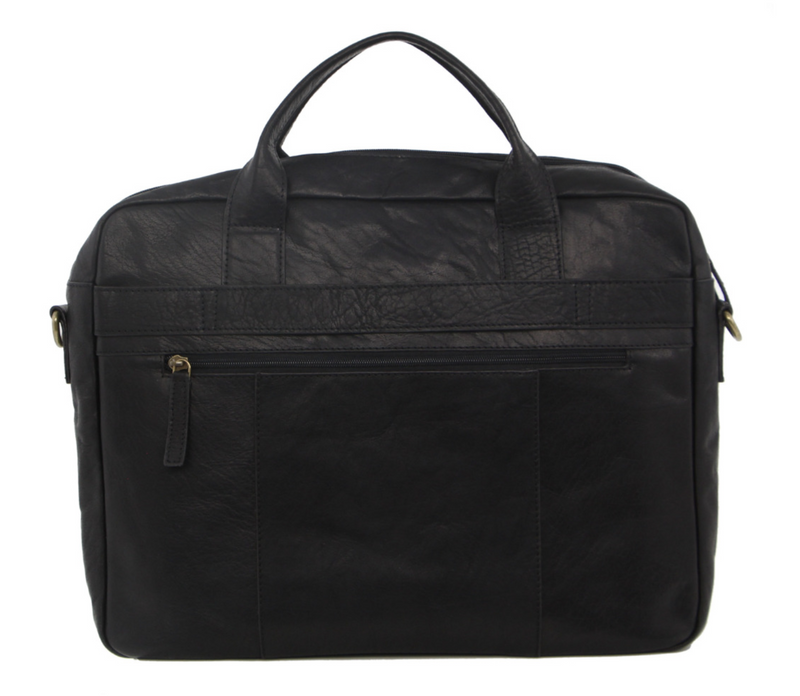 Load image into Gallery viewer, Pierre Cardin Rustic Leather 15" Laptop Computer Work Messenger Bag Travel Business - Black-2