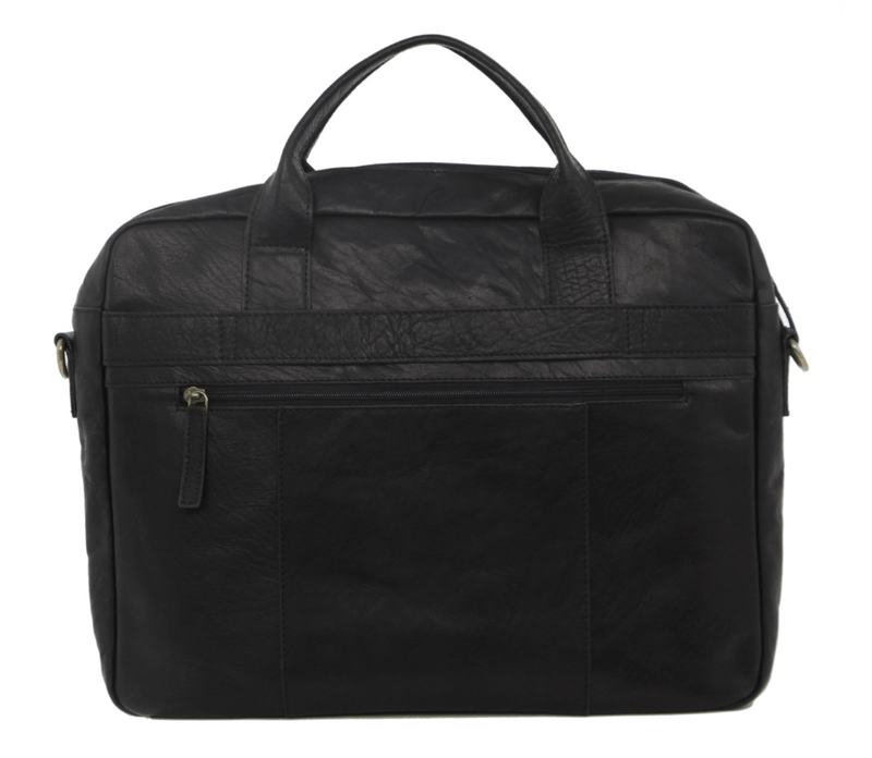 Load image into Gallery viewer, Pierre Cardin Rustic Leather 15" Laptop Computer Work Messenger Bag Travel Business - Black-2