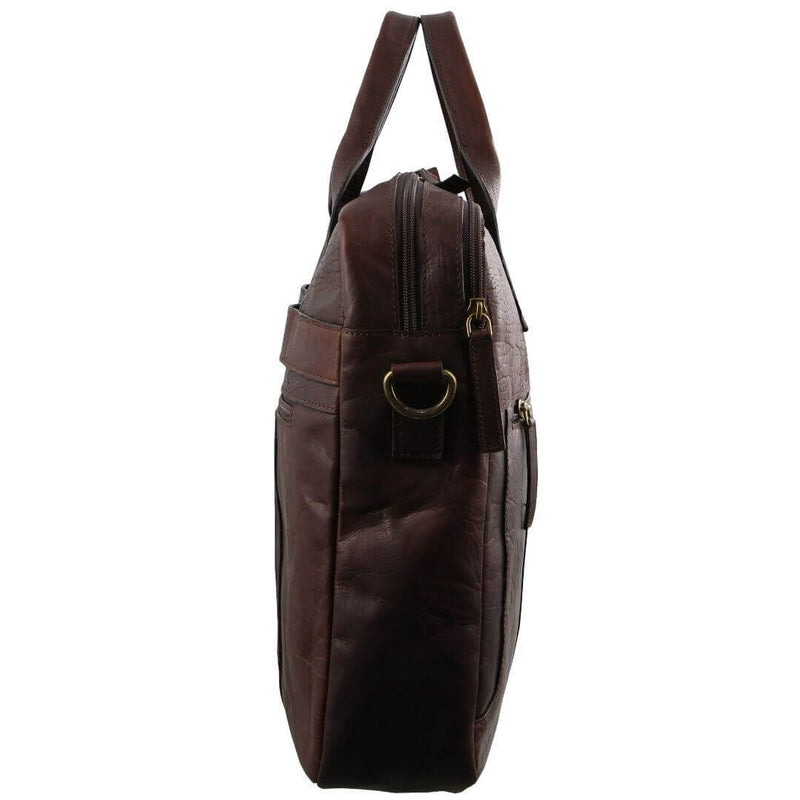 Load image into Gallery viewer, Pierre Cardin Rustic Leather 15" Laptop Computer Work Messenger Bag Travel Business - Chestnut-3