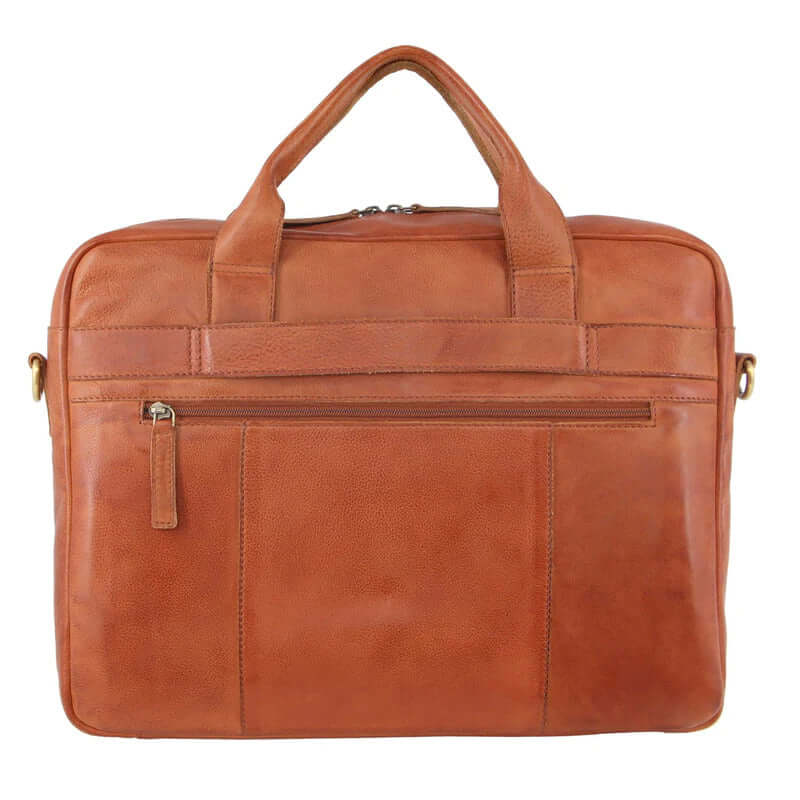 Load image into Gallery viewer, Pierre Cardin Mens Rustic Leather 15" Laptop Computer Messenger Bag - Cognac-4