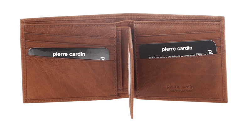Load image into Gallery viewer, Pierre Cardin Mens Rustic Leather Bi-Fold Wallet Card Holder - Chestnut-0