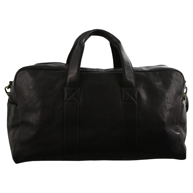 Load image into Gallery viewer, Pierre Cardin Rustic Leather Travel Bag Overnight Business Weekend Luggage Black-2