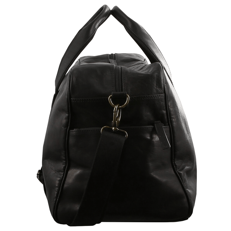 Load image into Gallery viewer, Pierre Cardin Rustic Leather Travel Bag Overnight Business Weekend Luggage Black-3