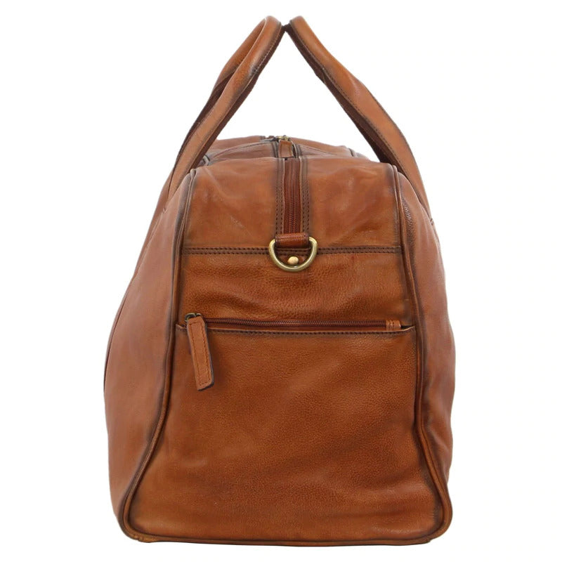 Load image into Gallery viewer, Pierre Cardin Rustic Leather Travel Bag Overnight Business - Cognac-2
