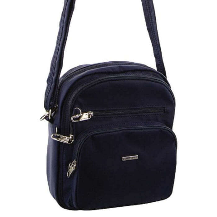 Load image into Gallery viewer, Pierre Cardin Nylon Shoulder Cross Body RFID Anti-Theft Slash Proof Bag Travel - Navy-0