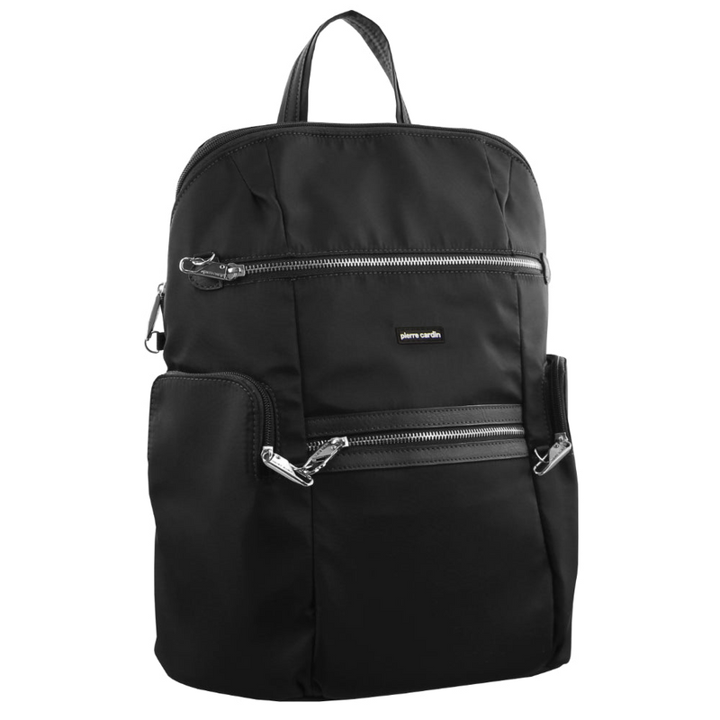 Load image into Gallery viewer, Pierre Cardin Nylon RFID Anti Theft Slash Proof Travel Backpack Bag - Black-1