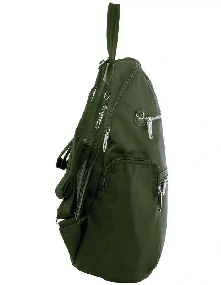 Load image into Gallery viewer, Pierre Cardin Nylon RFID Anti Theft Slash Proof Travel Backpack Bag - Olive-2