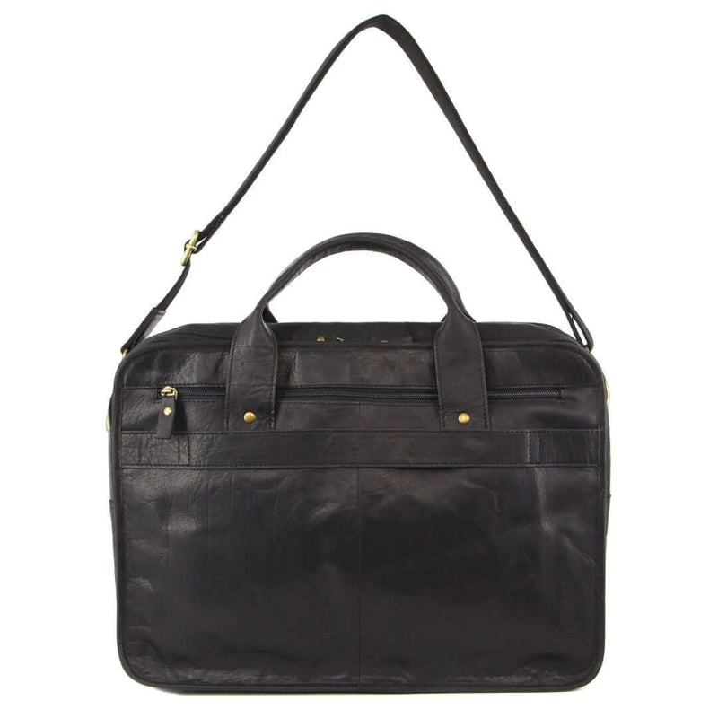 Load image into Gallery viewer, Pierre Cardin Rustic Leather 15" Laptop Computer Messenger Bag - Black-3