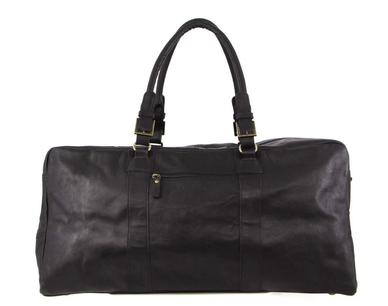 Load image into Gallery viewer, Pierre Cardin Rustic Leather Travel Business Trip Bag Overnight - Black-3