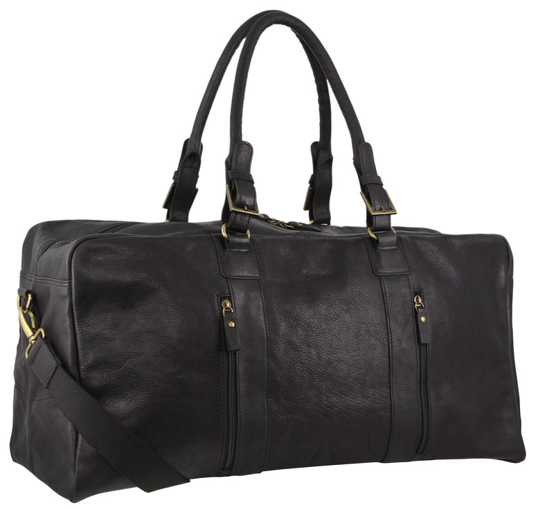 Load image into Gallery viewer, Pierre Cardin Rustic Leather Travel Business Trip Bag Overnight - Black-4