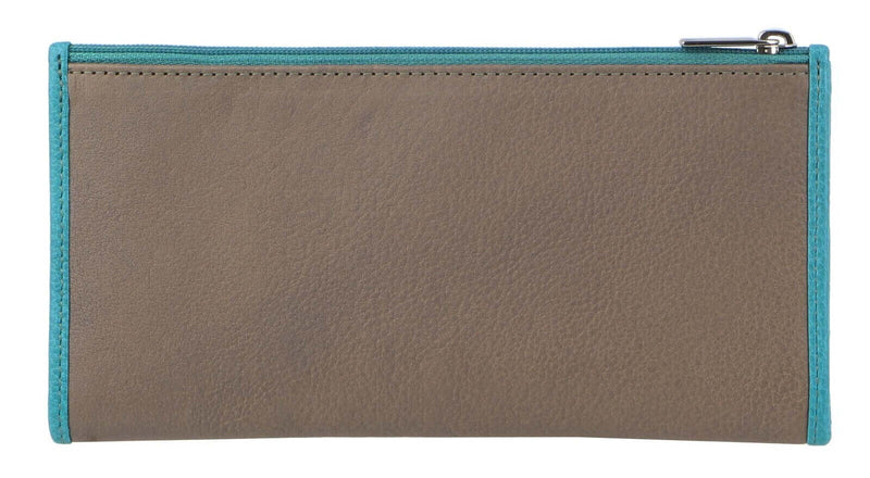 Load image into Gallery viewer, Pierre Cardin Italian Genuine Leather Ladies Wallet - Taupe/Turquiose-2