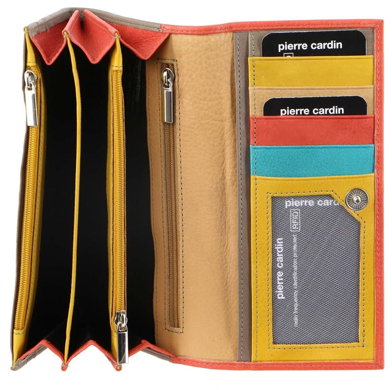 Load image into Gallery viewer, Pierre Cardin Italian Genuine Leather Ladies Wallet - Orange/Taupe-4
