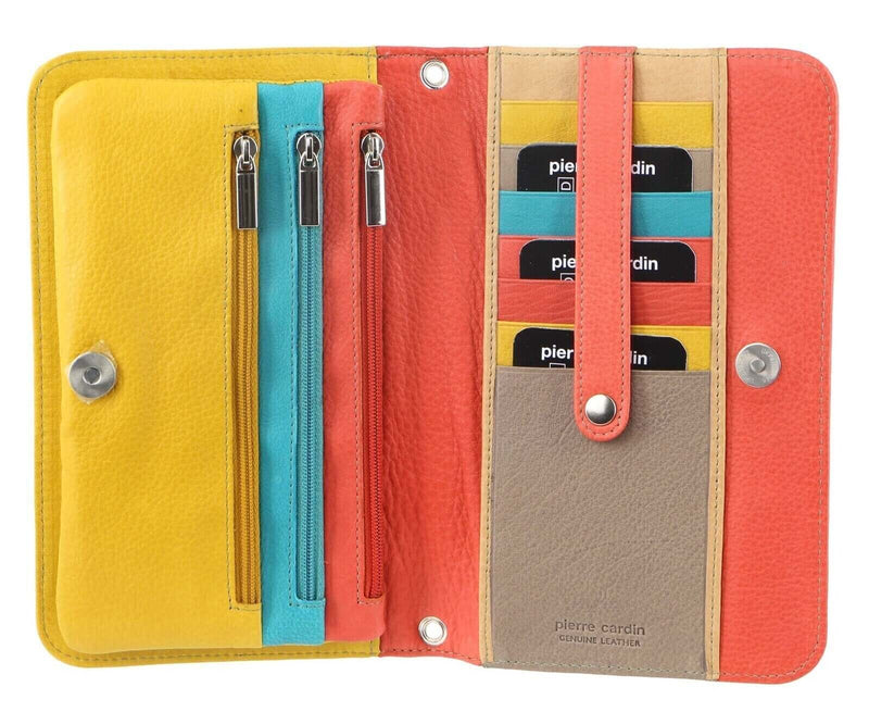 Load image into Gallery viewer, Pierre Cardin Genuine Leather Ladies Wallet Clutch Bag - Orange/Yellow-0