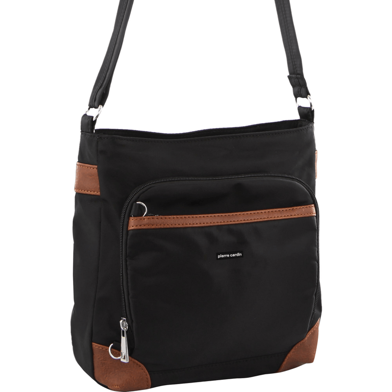 Load image into Gallery viewer, Pierre Cardin Nylon Cross Body Bag Slash Proof Shoulder Anti-Theft in Black-1