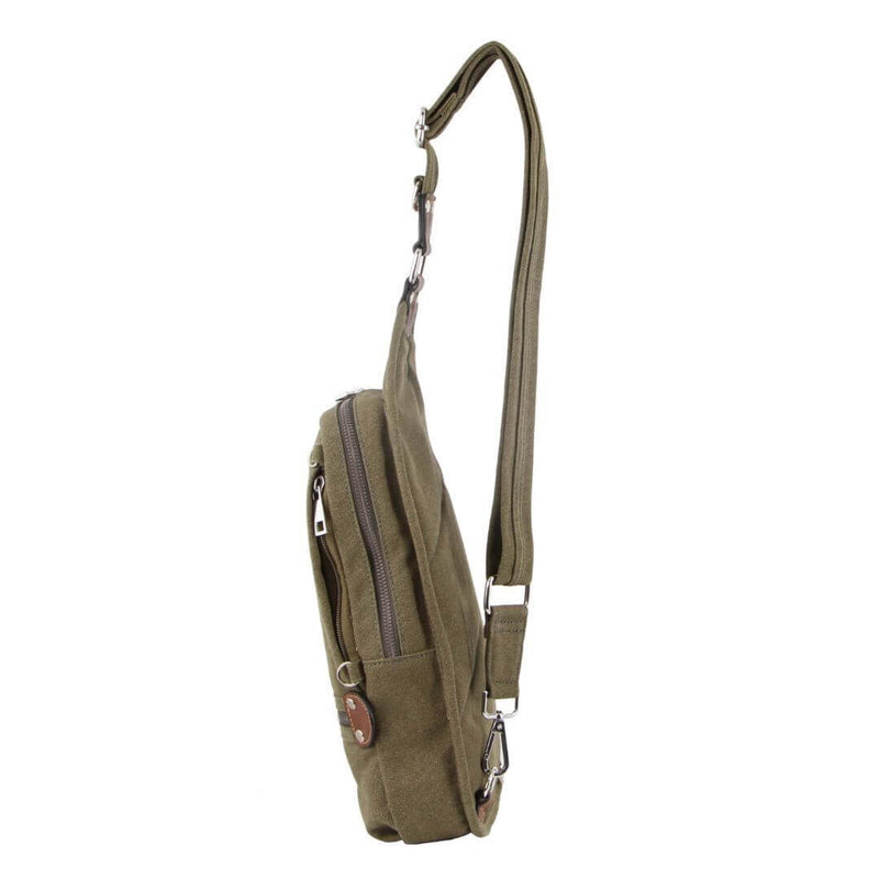 Load image into Gallery viewer, Pierre Cardin Canvas Cross Body Bag Travel Shoulder Sling - Brown-2