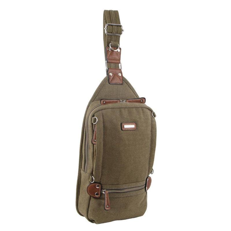 Load image into Gallery viewer, Pierre Cardin Canvas Cross Body Bag Travel Shoulder Sling - Brown-4