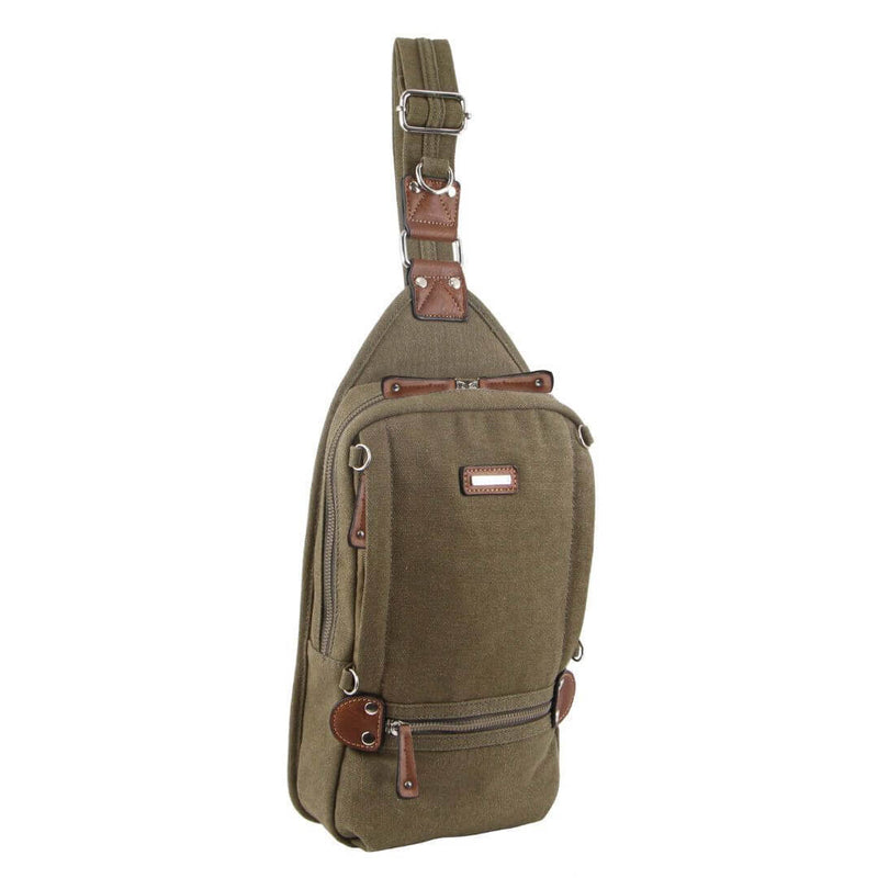 Load image into Gallery viewer, Pierre Cardin Canvas Cross Body Bag Travel Shoulder Sling - Brown-0