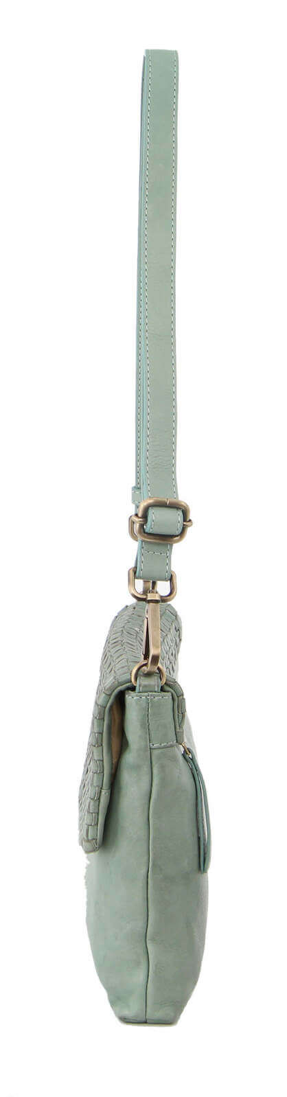Load image into Gallery viewer, Pierre Cardin Womens Woven Leather Flap Cross-Body Bag/Clutch - Mint Green-3