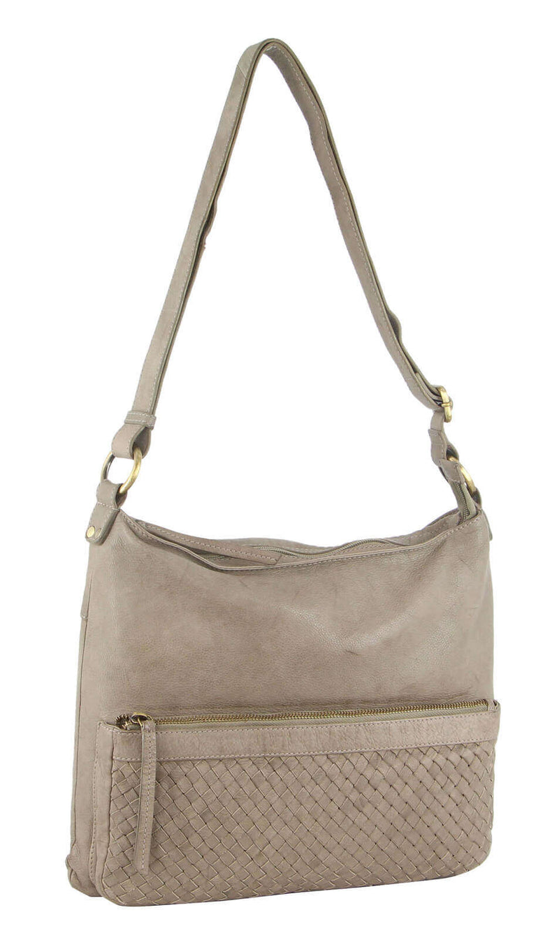 Load image into Gallery viewer, Pierre Cardin Woven Leather Ladies Cross-Body Bag Handbag - Taupe-1