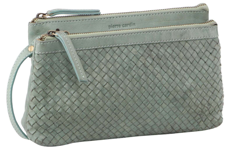 Load image into Gallery viewer, Pierre Cardin Woven Ladies Crossbody/Clutch Bag - Mint-0