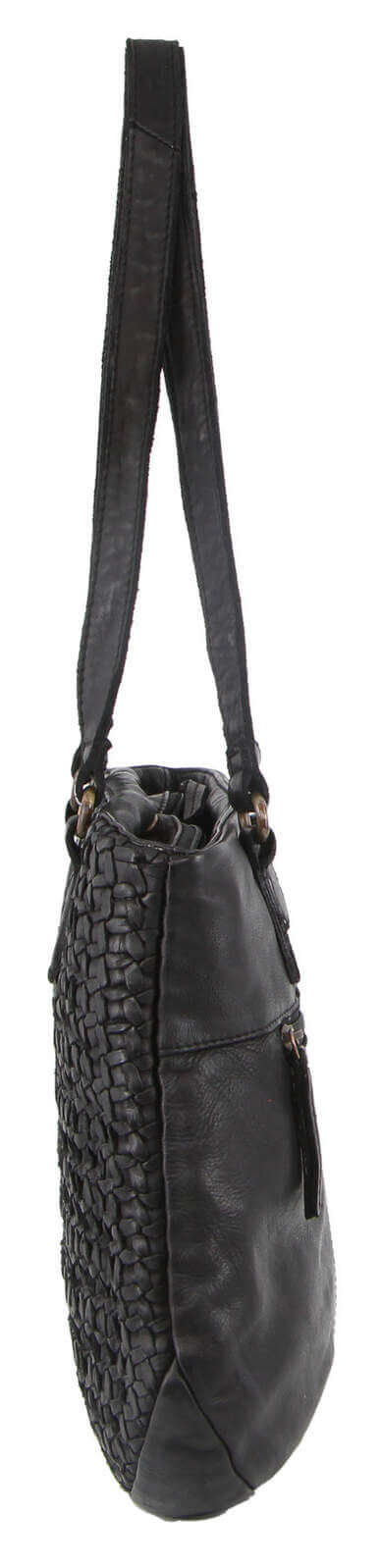 Load image into Gallery viewer, Pierre Cardin Woven Leather Ladies Shoulder Bag - Black-3