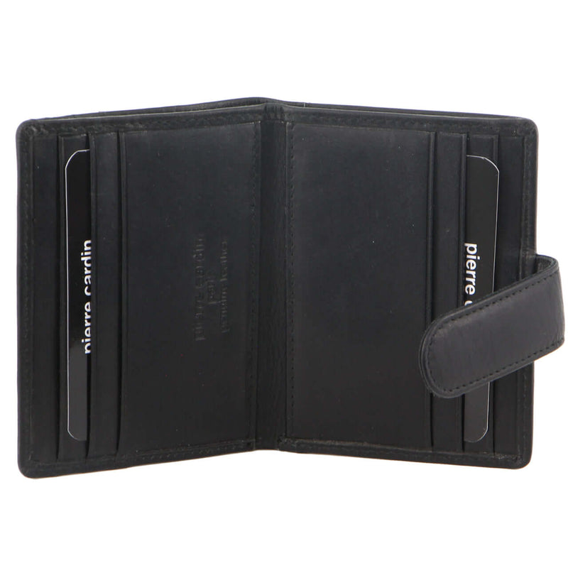 Load image into Gallery viewer, Pierre Cardin Mens Leather Bi-Fold Wallet Credit Card Holder w/ RFID Protection - Black-2