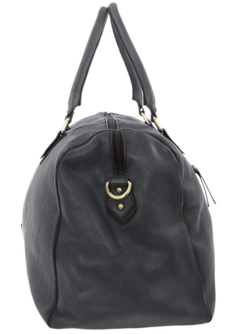 Load image into Gallery viewer, Pierre Cardin Smooth Leather Overnight Bag Luggage Weekend Duffle - Black-2