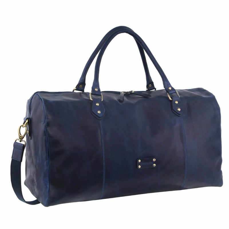 Load image into Gallery viewer, Pierre Cardin Smooth Leather Overnight Bag Luggage Weekend Duffle - Midnight-0