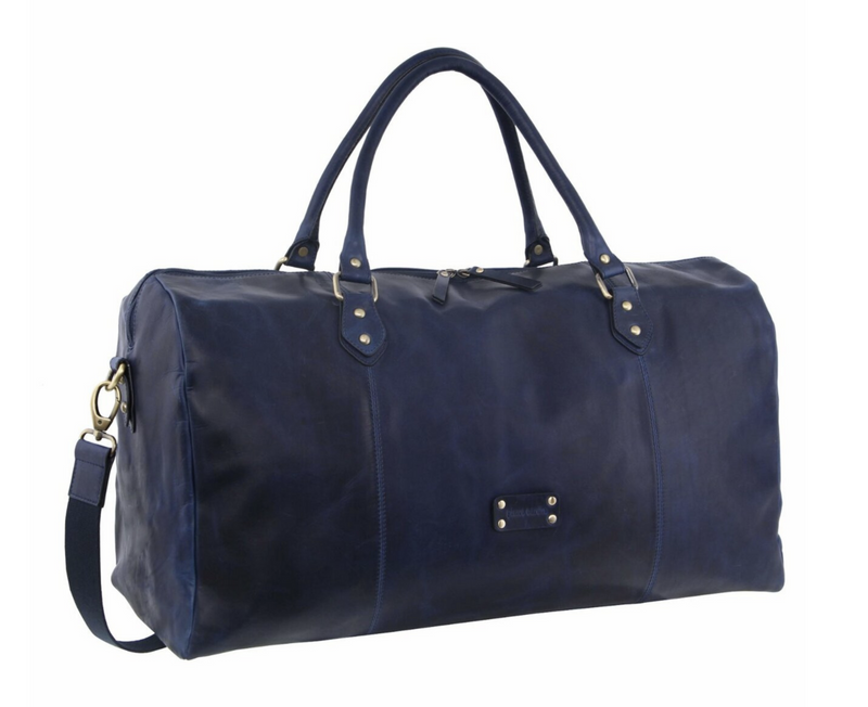 Load image into Gallery viewer, Pierre Cardin Smooth Leather Overnight Bag Luggage Weekend Duffle - Midnight-1