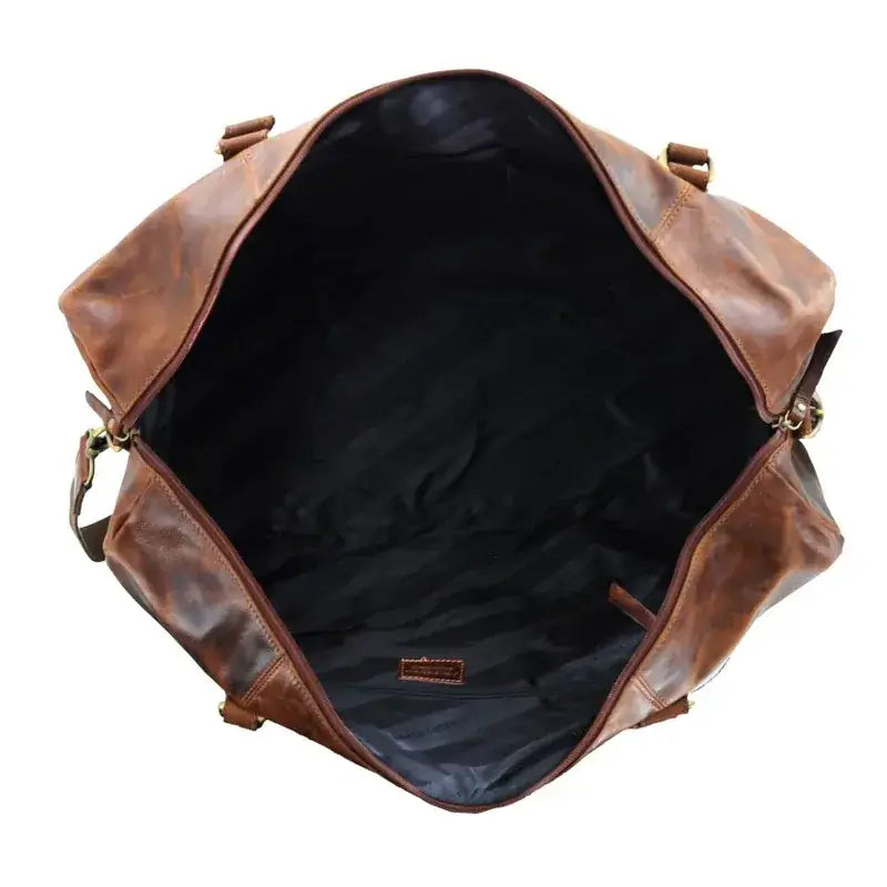 Load image into Gallery viewer, Pierre Cardin Smooth Leather Overnight Bag Luggage Weekend Duffle - Dark Cognac-4