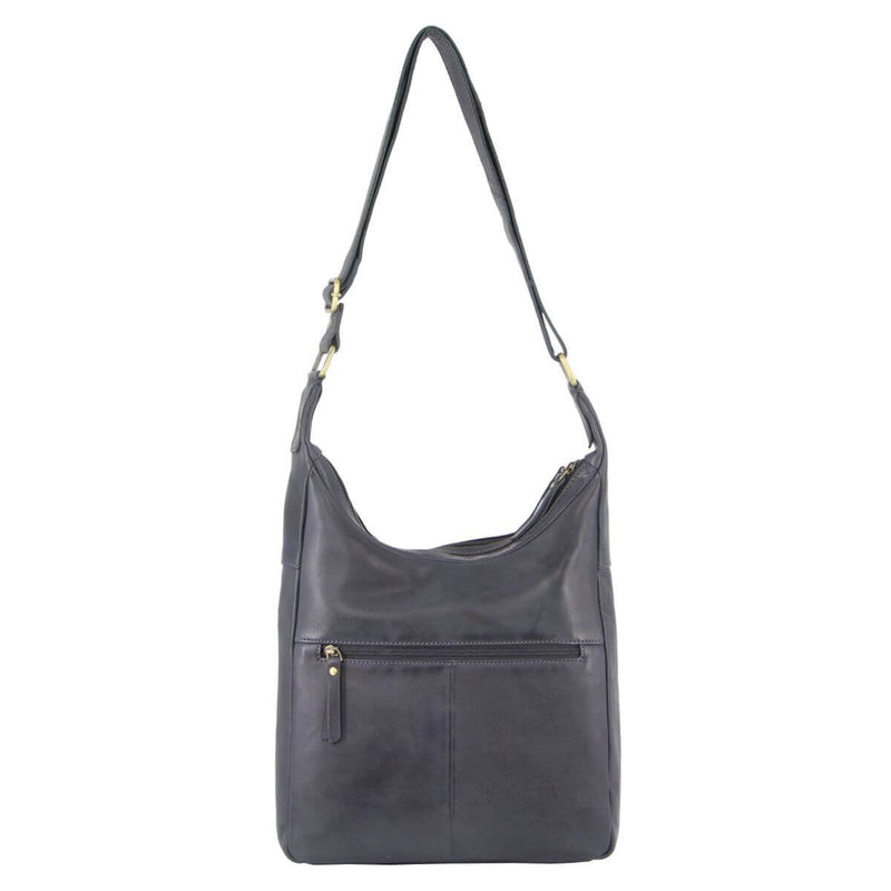 Load image into Gallery viewer, Pierre Cardin Womens Large Leather Multi Zip Perforated Cross-Body Bag - Teal-3