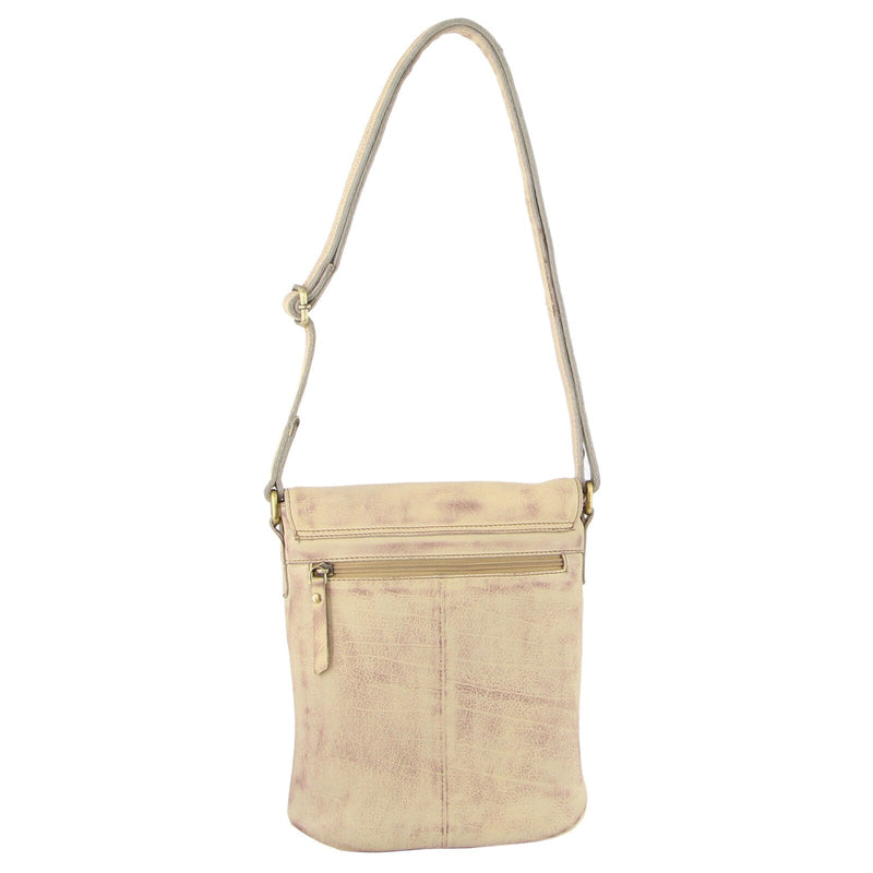 Load image into Gallery viewer, Pierre Cardin Leather Perforated Cross-Body Bag with Flap Closure - Latte-3