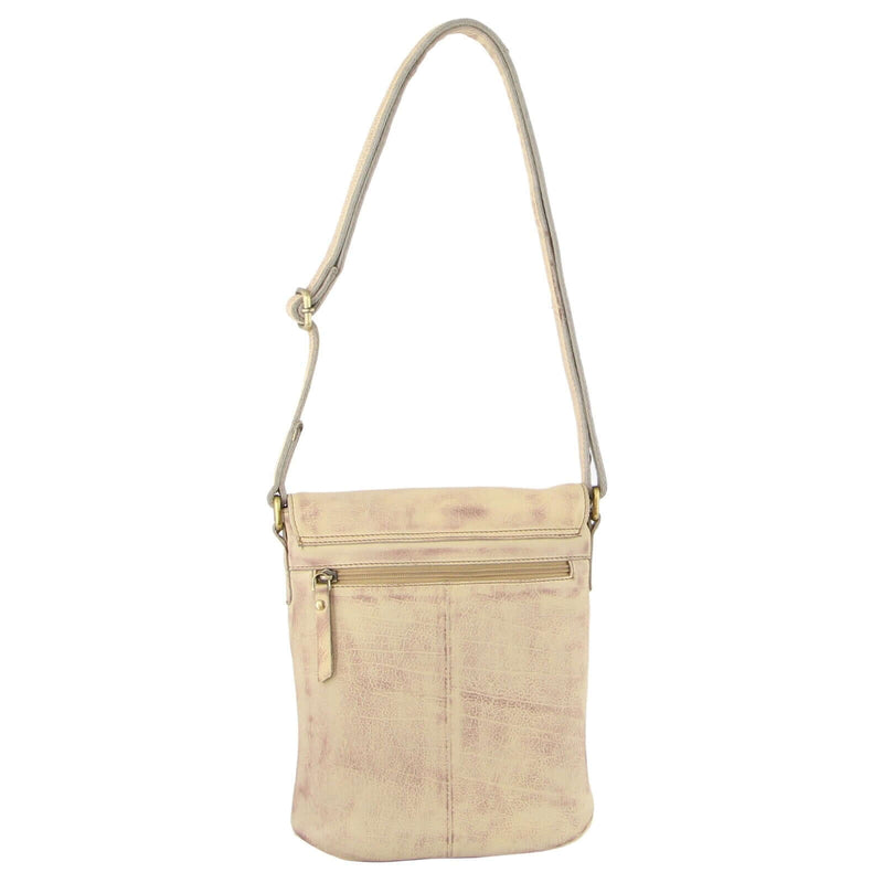 Load image into Gallery viewer, Pierre Cardin Leather Perforated Cross-Body Bag with Flap Closure - Latte-3