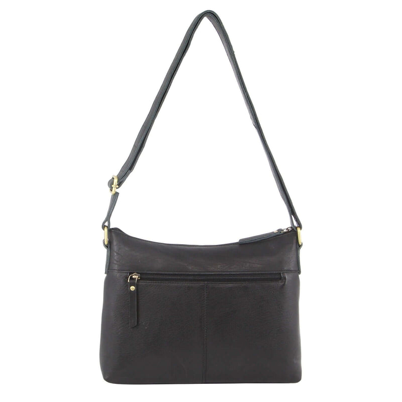 Load image into Gallery viewer, Pierre Cardin Womens Leather Perforated Cross-Body Bag with stud Detailing - Black-3