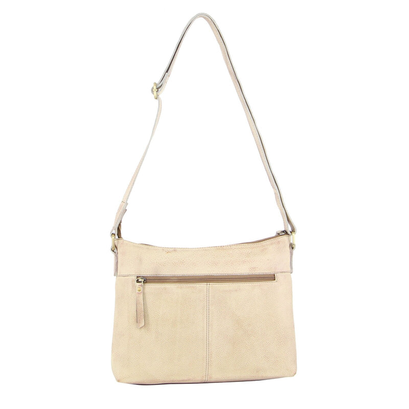 Load image into Gallery viewer, Pierre Cardin Womens Leather Perforated Cross-Body Bag with stud Detailing - Latte-3