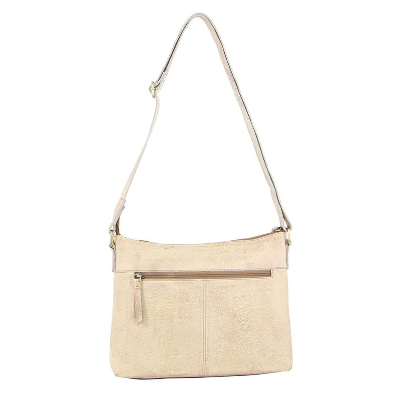 Load image into Gallery viewer, Pierre Cardin Womens Leather Perforated Cross-Body Bag with stud Detailing - Latte-3