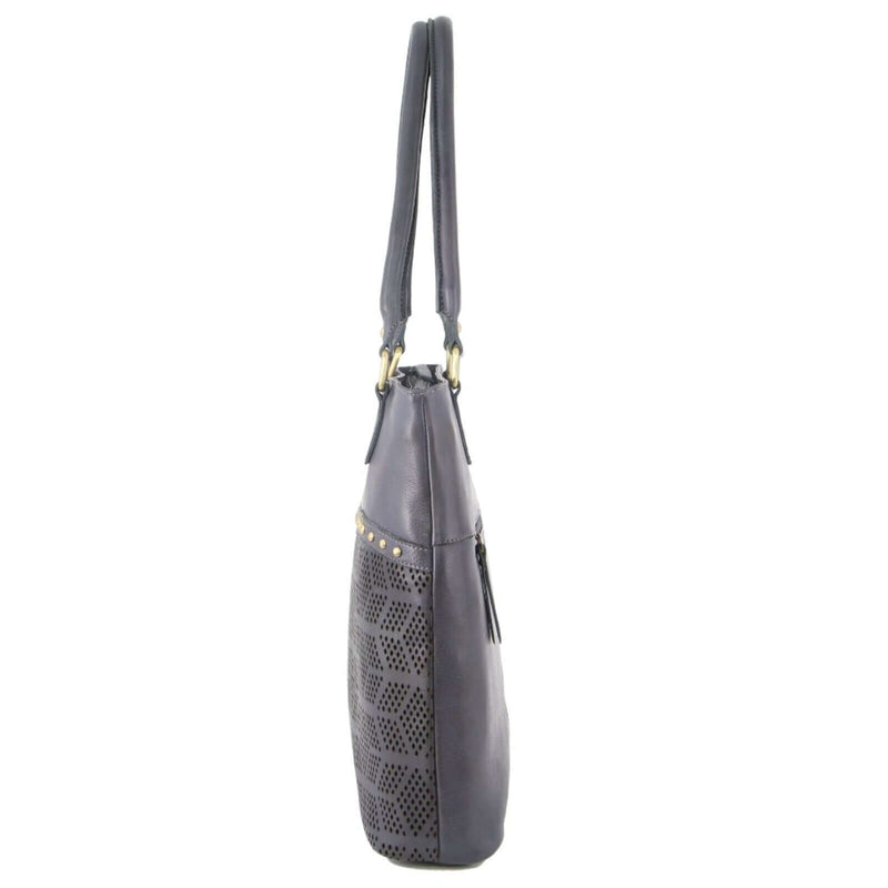 Load image into Gallery viewer, Pierre Cardin Womens Leather Perforated Shoulder Bag with stud Detailing - Teal-2
