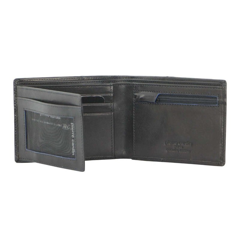 Load image into Gallery viewer, Pierre Cardin Leather Mens Bi-Fold Wallet RFID Protection Travel Bi-Fold - Black-1