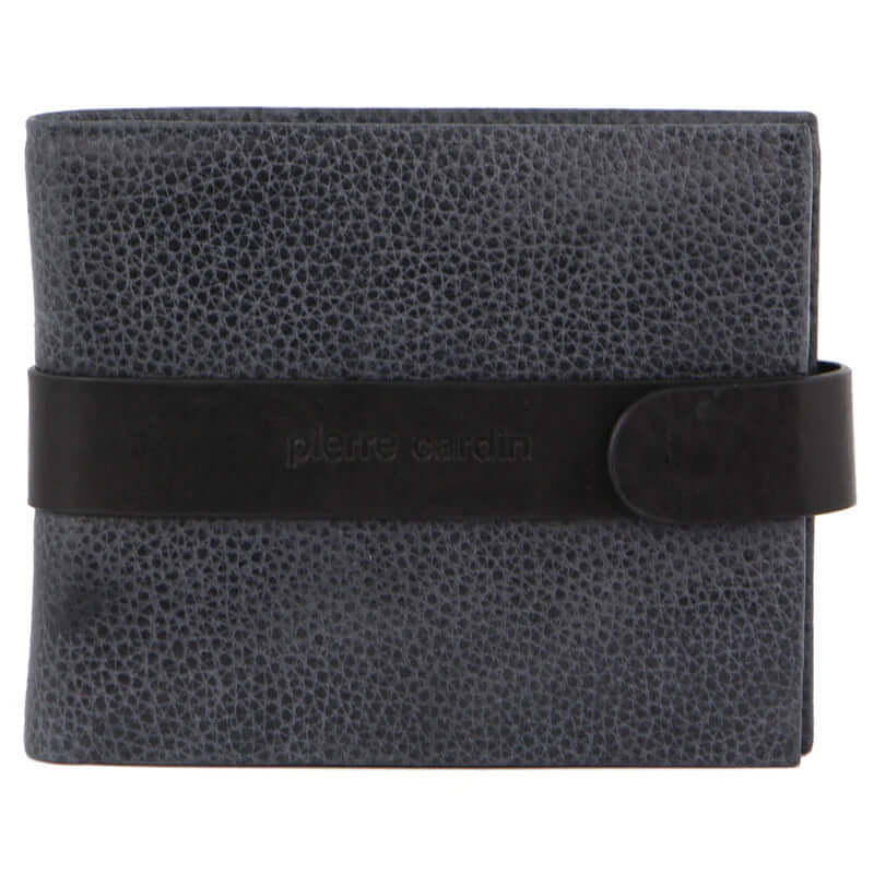 Load image into Gallery viewer, Pierre Cardin Mens RFID Woven-Embossed Leather Tab Wallet - Black-1