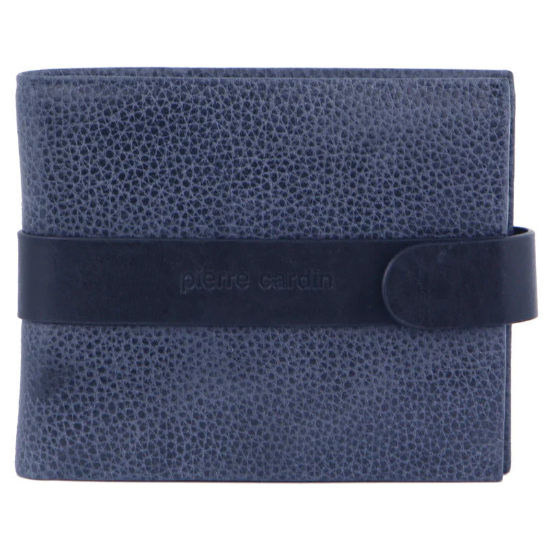 Load image into Gallery viewer, Pierre Cardin Mens RFID Woven-Embossed Leather Tab Wallet - Navy-1