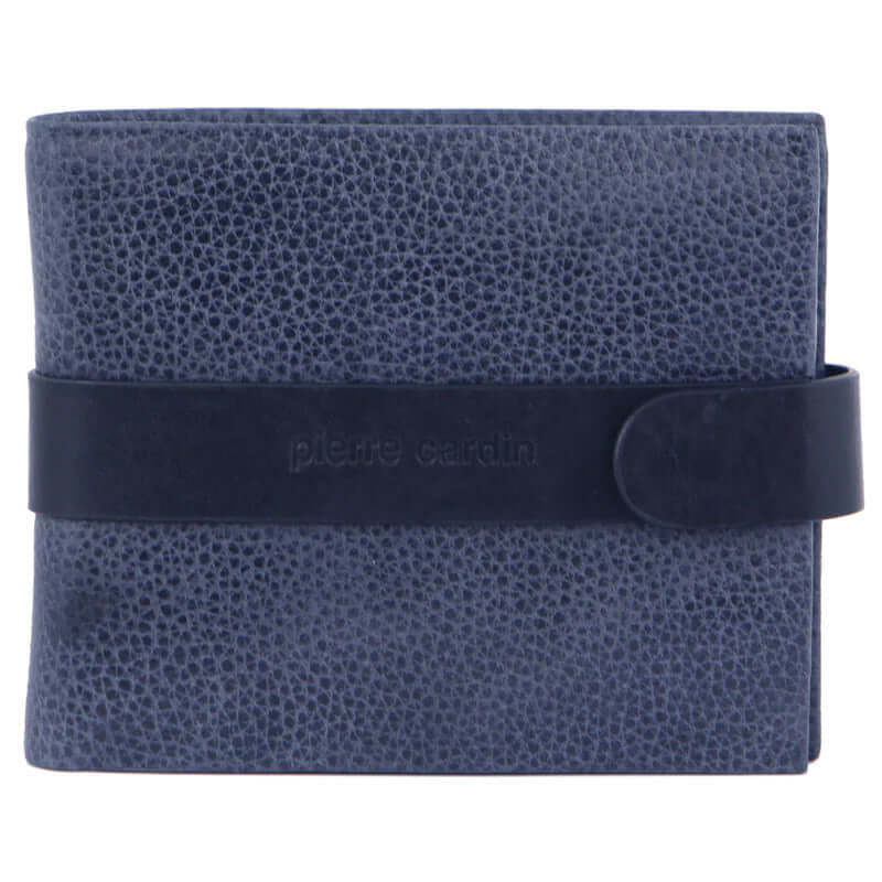 Load image into Gallery viewer, Pierre Cardin Mens RFID Woven-Embossed Leather Tab Wallet - Navy-1