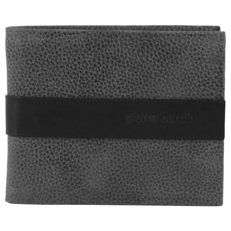 Load image into Gallery viewer, Pierre Cardin Mens Rustic Leather Bi-Fold Business Card Holder/Wallet - Black-1