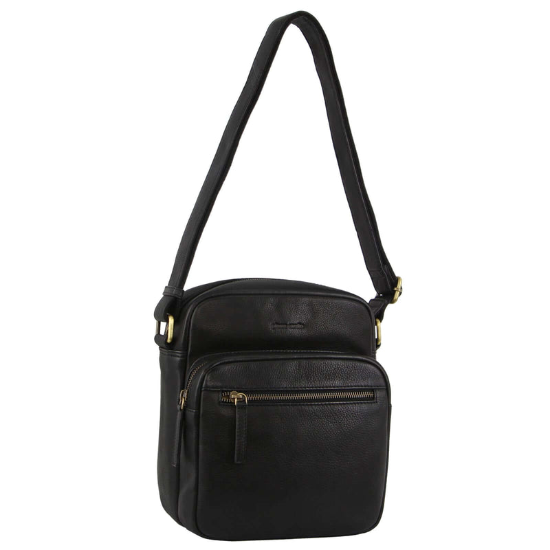 Load image into Gallery viewer, Pierre Cardin Mens Leather Cross-Body Bag Organiser - Black-1