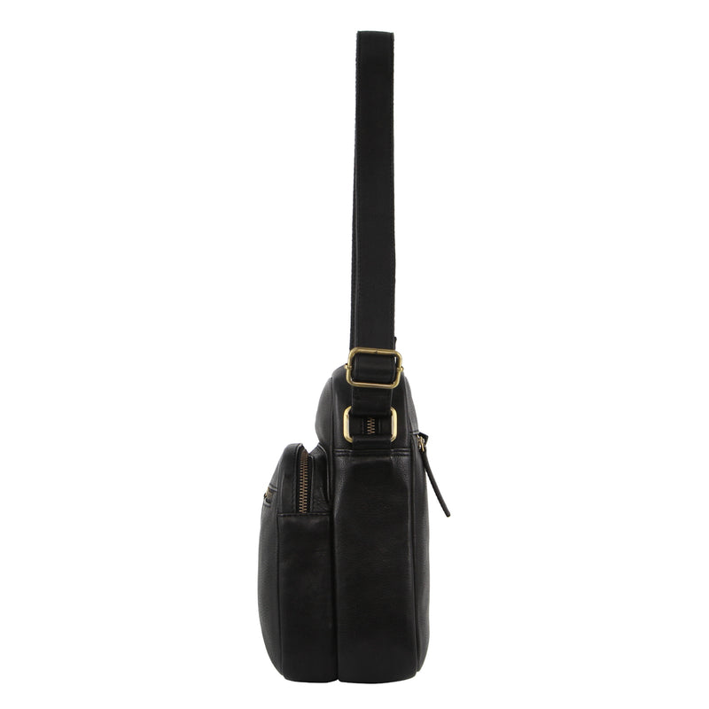 Load image into Gallery viewer, Pierre Cardin Mens Leather Cross-Body Bag Organiser - Black-2