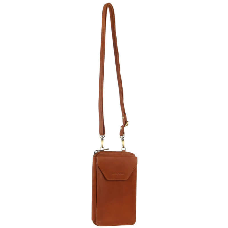 Load image into Gallery viewer, Pierre Cardin Ladies Leather Cross Body Bag/Wallet Bag/Clutch Wallet - Cognac-0