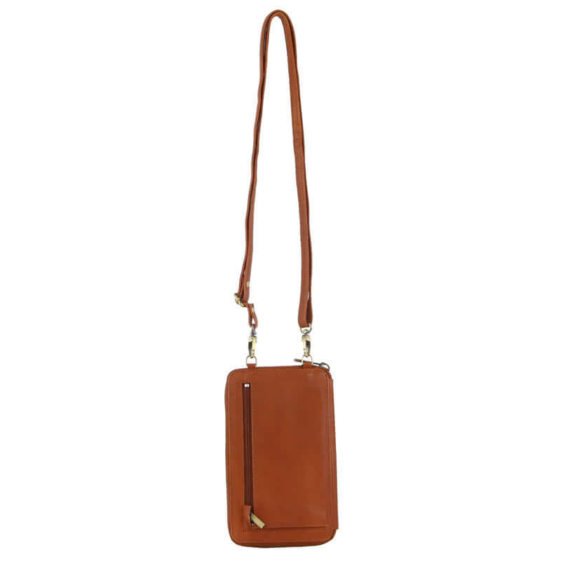 Load image into Gallery viewer, Pierre Cardin Ladies Leather Cross Body Bag/Wallet Bag/Clutch Wallet - Cognac-3