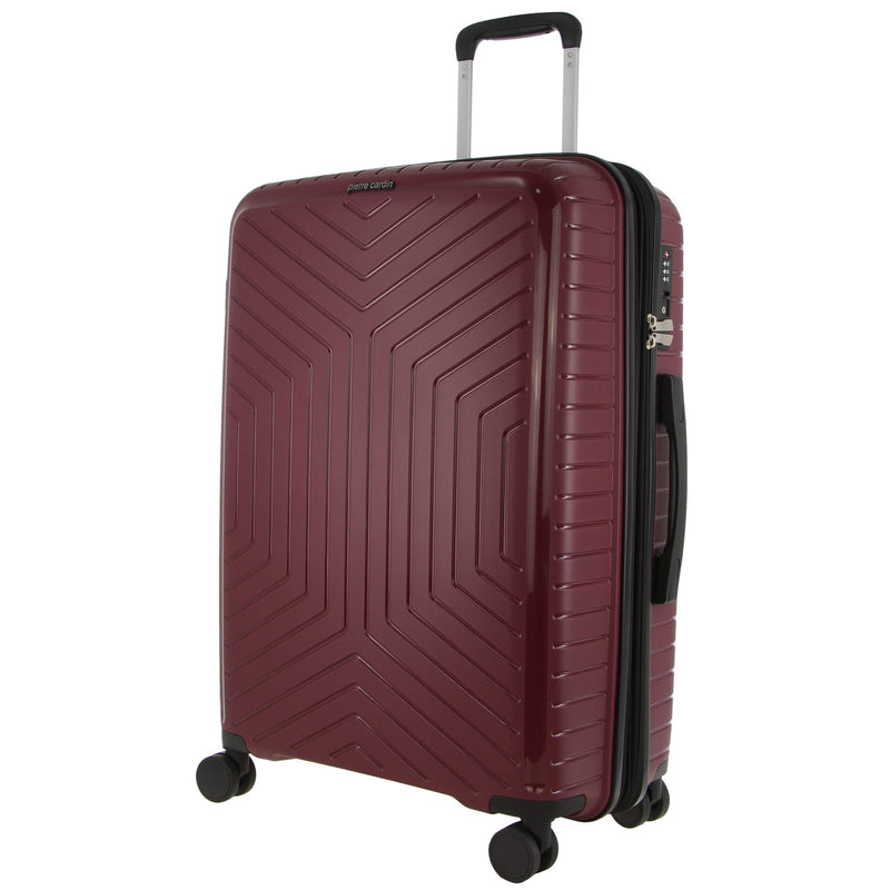 Load image into Gallery viewer, Pierre Cardin 65cm/89L Medium Hard-Shell Checked Suitcase Travel Luggage Bag - Burgundy-0