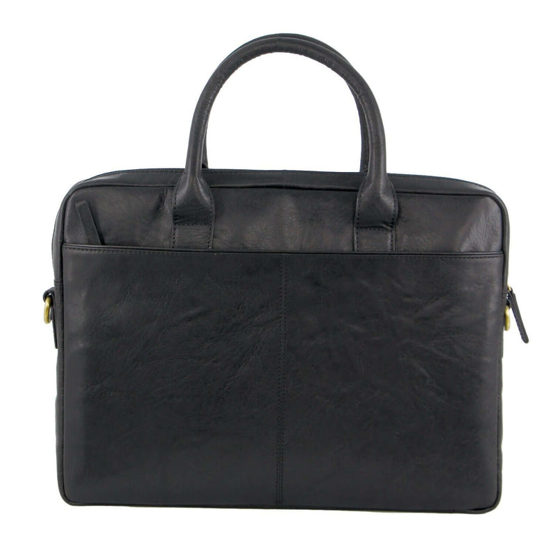 Load image into Gallery viewer, Pierre Cardin Leather Multi-Handle 15" Laptop Computer Bag - Black-3