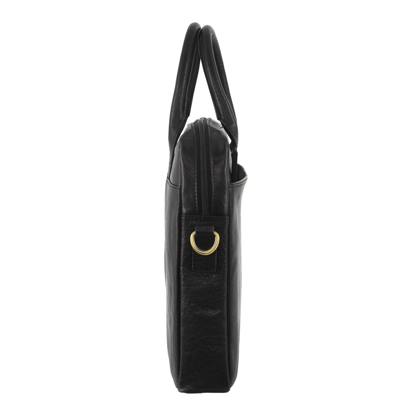 Load image into Gallery viewer, Pierre Cardin Leather Multi-Handle 15" Laptop Computer Bag - Black-2